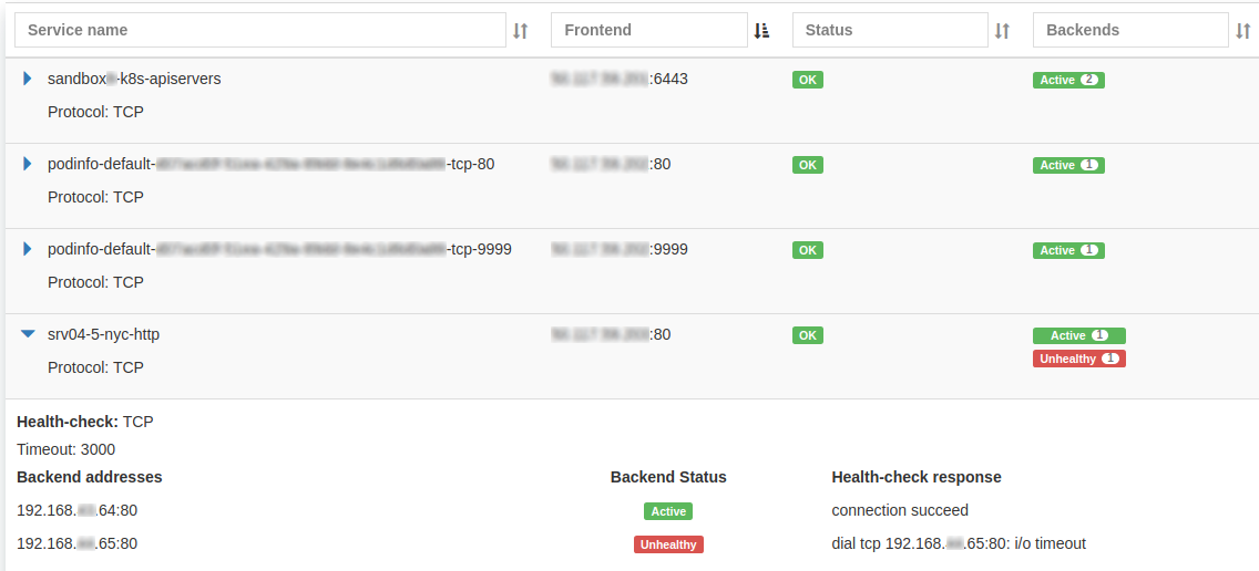 View L4 LB instances